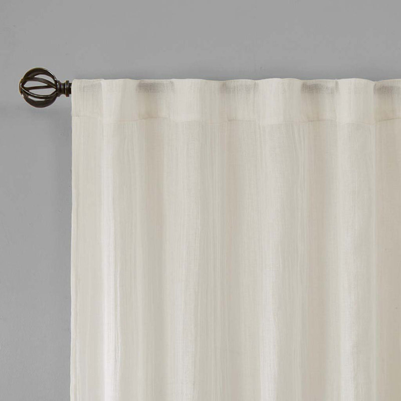Paire de rideaux unis (2 pièces), Blanc, L 42 po x L 95 po