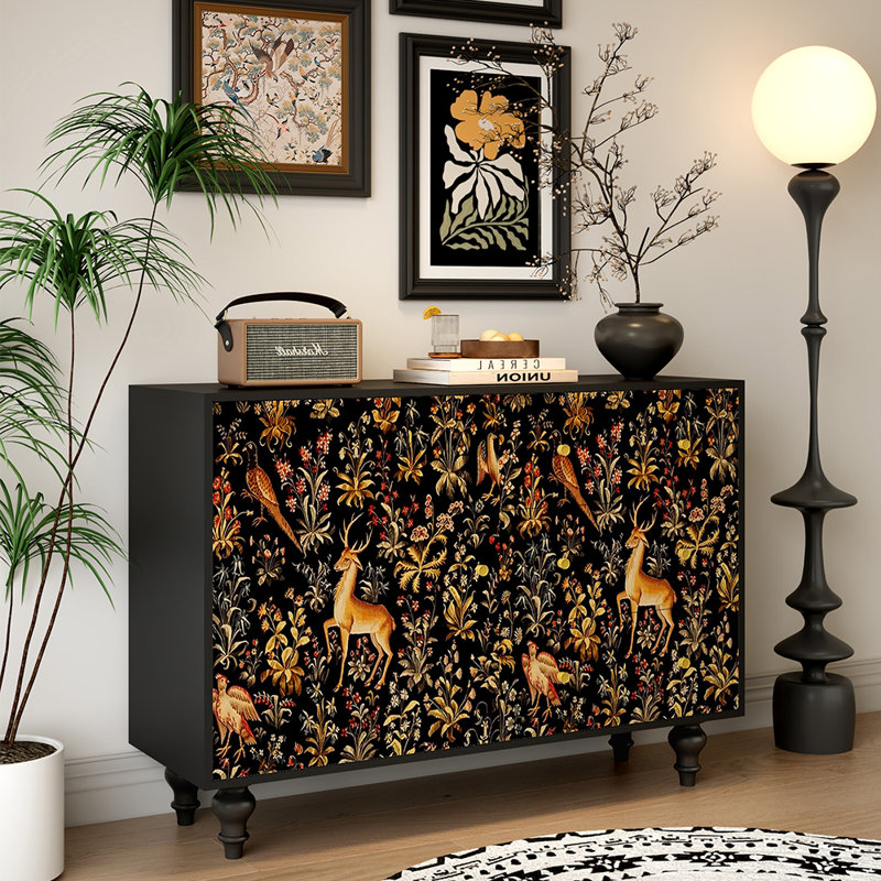 Armoire d'entrée rétro en bois massif