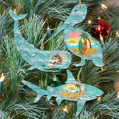 5'' Handmade Wood Holiday Shaped Ornament