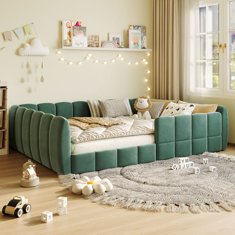 Lit tapissier moderne, Green