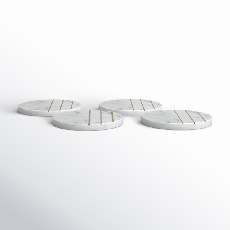 Marble Round 4 Piece Coaster Set