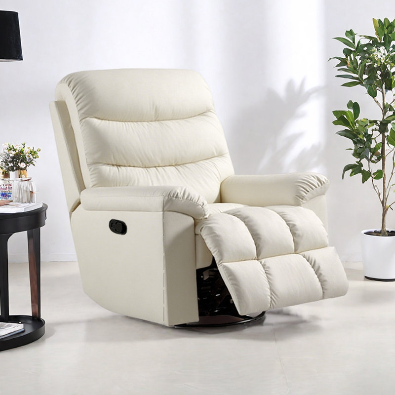 Fauteuil inclinable ergonomique multifonctionnel en similicuir, Beige