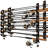 Black 8 Rod Wall/Ceiling Rack - 2 Pack