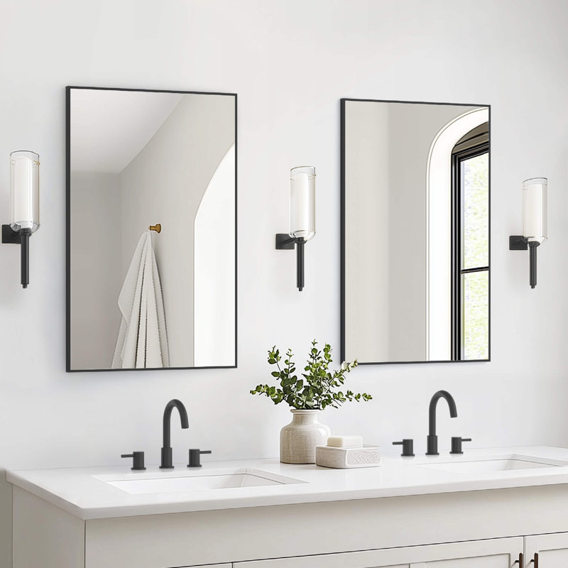 Miroir mural incassable Premium Premium, Noir mat, 36 po x 24 po