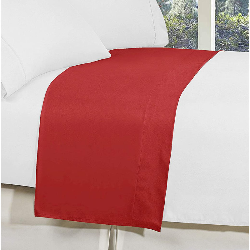 Microfiber Jersey Knit Flat Sheet, Burgundy, Twin/Twin XL Flat Sheet