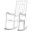 Chaise berçante d'extérieur compacte classique blanche en bois massif résistant aux intempéries-2127049163