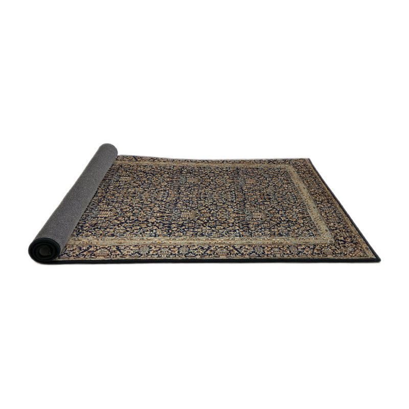 Tapis brun à motif oriental, Rond 8 pi
