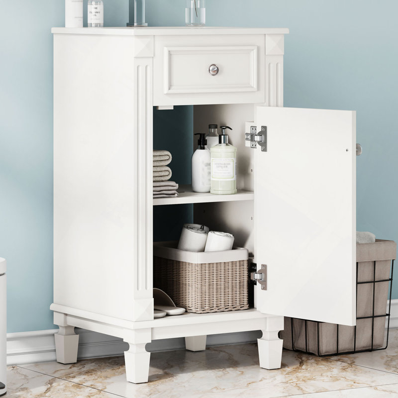 Ensemble de meuble-lavabo simple 18 po avec lavabo en céramique, ensemble de meuble-lavabo autoportant avec porte à fermeture douce et tablette réglable