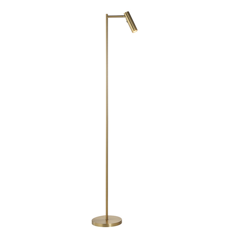 Rossleigh 125cm LED Task Floor Lamp, Warm Brass Plate