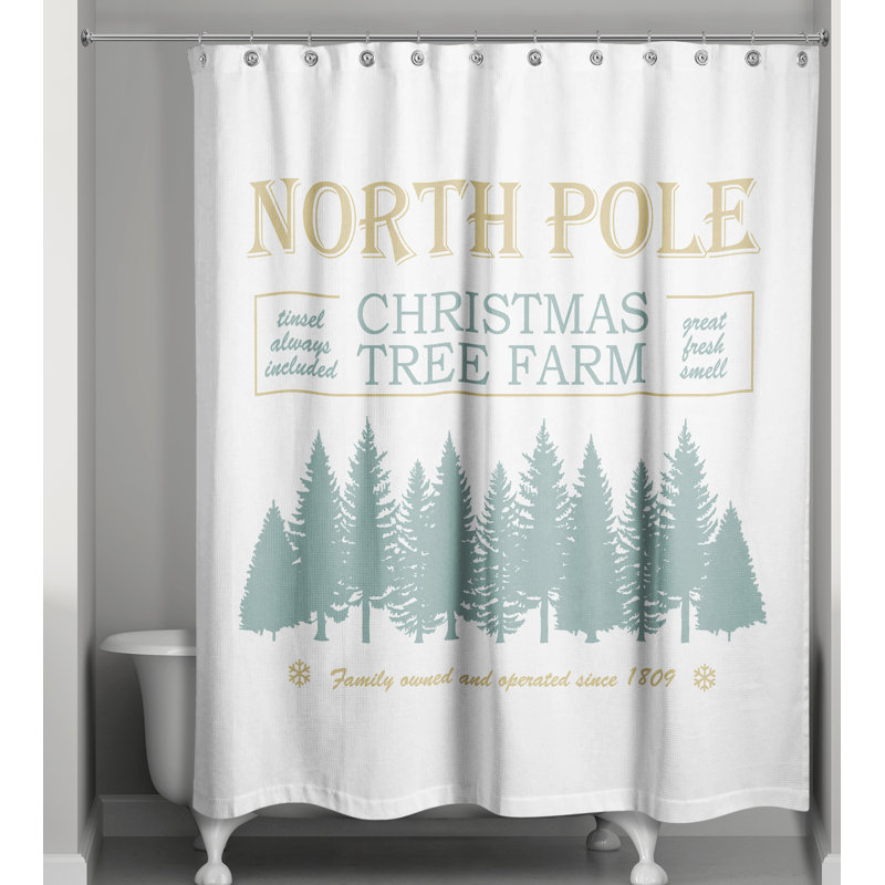 Rideau de douche simple north pôle de noël tree Woolsey