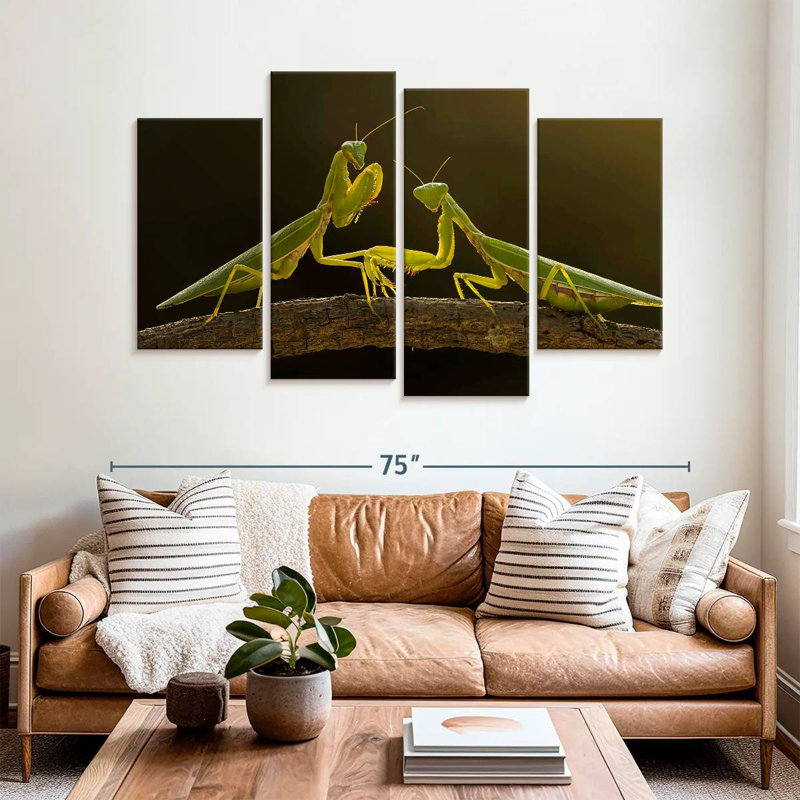 Brampt Praying Mantis Duo, 42" H x 68" W