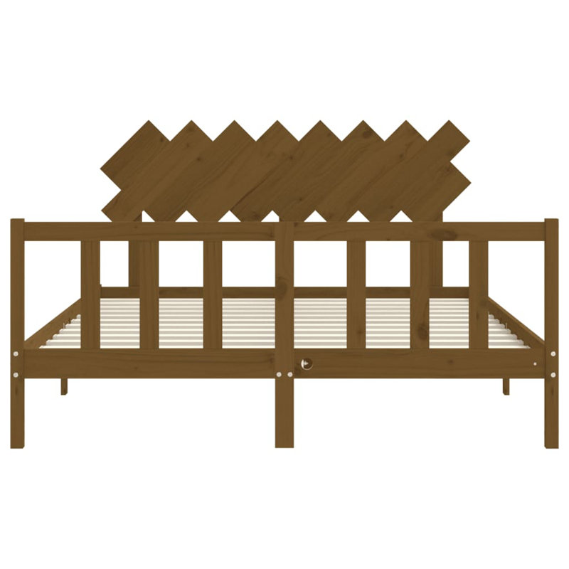 Bed Frame with Headboard, Natural, European Kingsize (160 x 200cm)