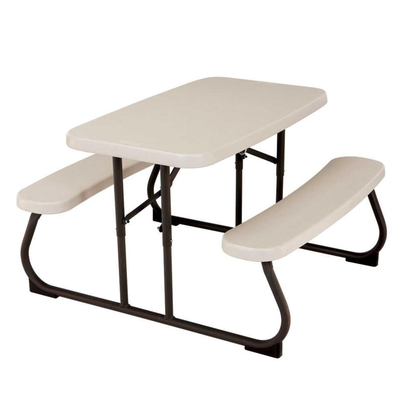 Table de pique-nique en plastique et résine pour enfants, Amande
