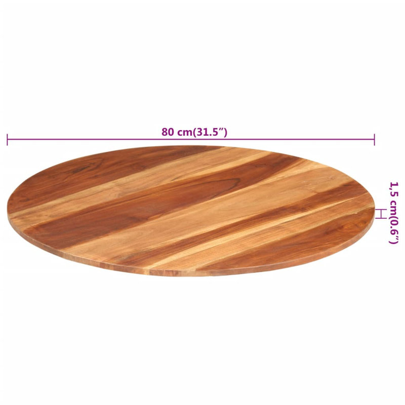  Table Top Brown Solid Sheesham Wood 31.5 In Sturdy Table Top