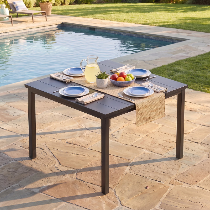 Vallery Square Outdoor Dining Table Yes , 40.2 " W 40.2 " D, Black