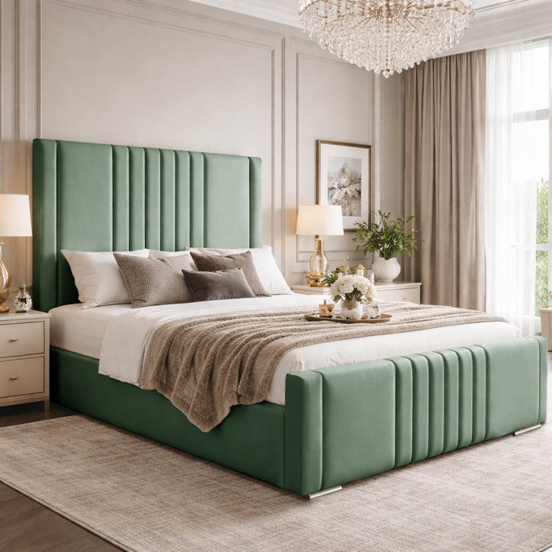 Upholstered Bed, Duck Egg, Super King (6')