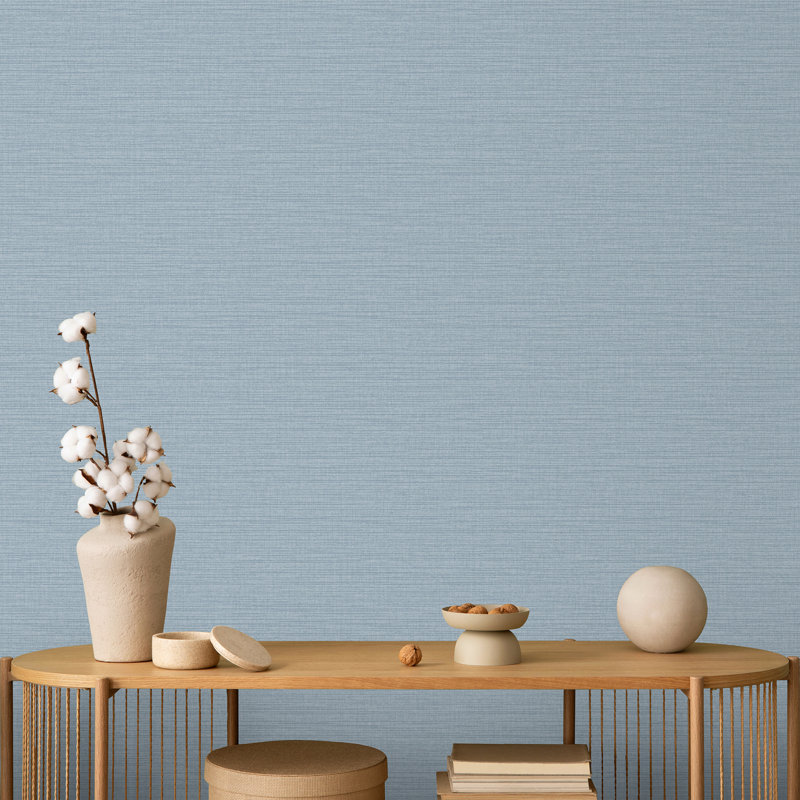 Papier peint horizontal à texture horizontale Stria, Bleu