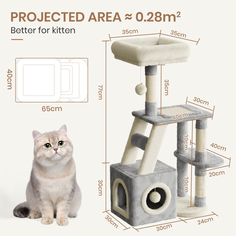 Amadahy 107cm H Cat Tree, Beige