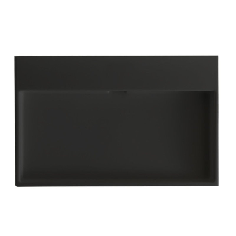 Lavabo de salle de bain à double fixation Urban en noir mat, Aucun trou