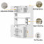 Armoire de rangement autoportante 78,7 po avec tablettes ouvertes