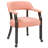 Wexford Collection Mid-Century Modern Upholstered Fabric Dining Chair, Wood Accent Chair with Arms and Casters for Dining Room, Vanity or Office, Velvet-Look Black Dining Chair-85578767-85578766