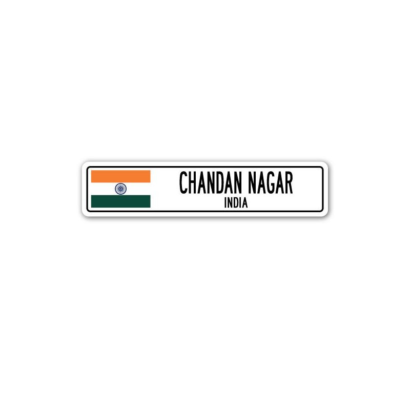 Panneau de signalisation en aluminium Bodmin Chandan Nagar, Inde, H 6 po x l 24 po x P 1 po