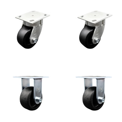 Roulettes pivotantes en nylon rembourrées Kingpinless