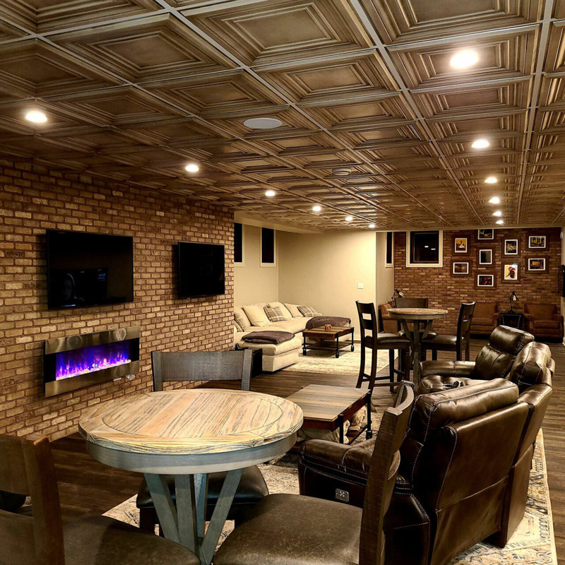 Washington Square Aged Copper 2 ft. x 2 ft. PVC Ceiling Tile