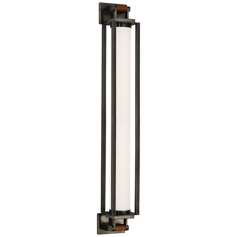 Keira 1 - Light LED Armed Sconce, 32" H x 4" W x 6" D, Bronze/Teak