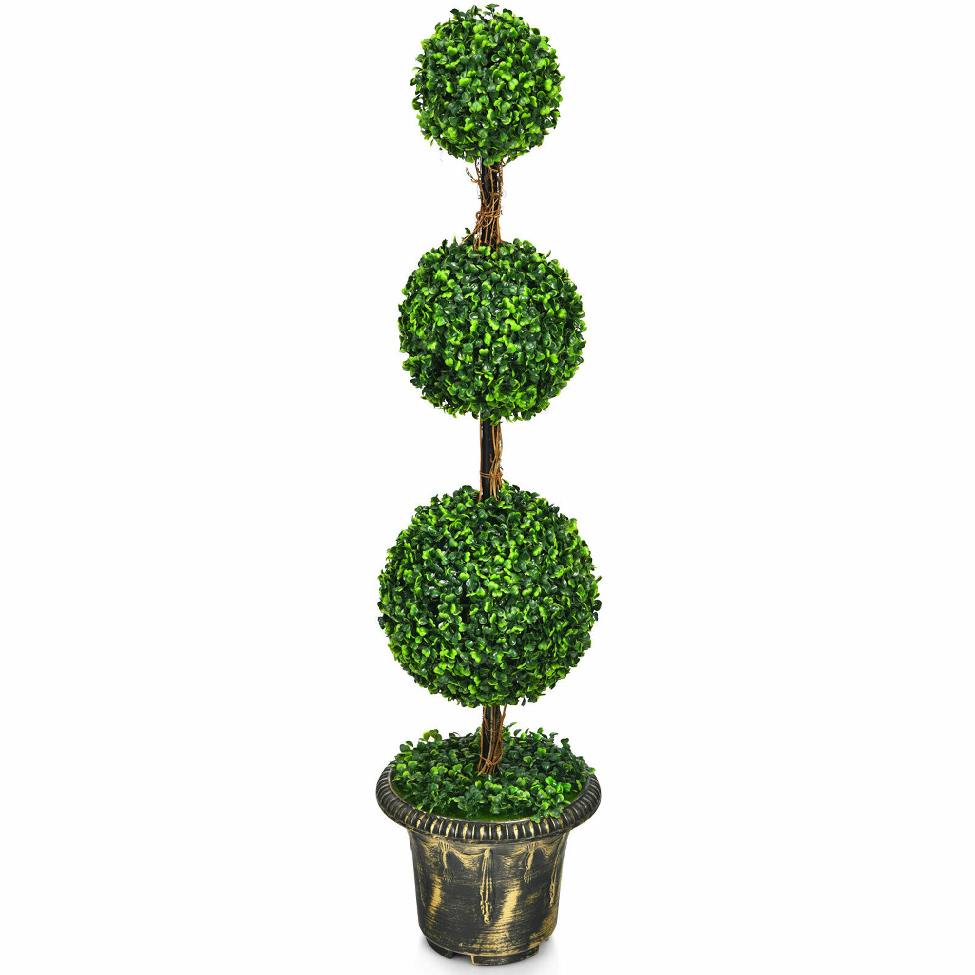 Freeport Park® 48'' Faux Boxwood Tree in Cement Pot & Reviews | Wayfair