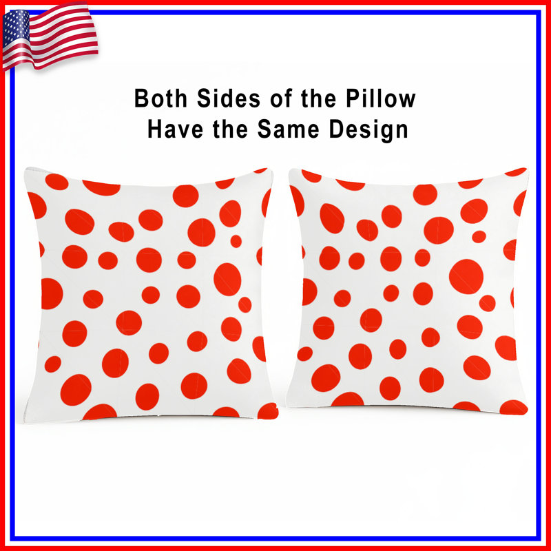 Polka Throw Pillow, Pattern Double Sided Pillows, 20 x 20 inches