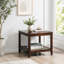 Table de bout en bois massif avec rangement à 2 niveaux, compacte et polyvalente pour le salon et la chambre à coucher-10065997