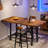 Counter Height Bar Table, 62.99" Long Pub Bar Table With Metal Footrest For Dining Kitchen Breakfast-377625319