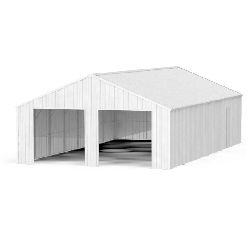 25 ft. W X 45 ft. D Outdoor Metal Storage Shed Garage Barn Shed, Cream