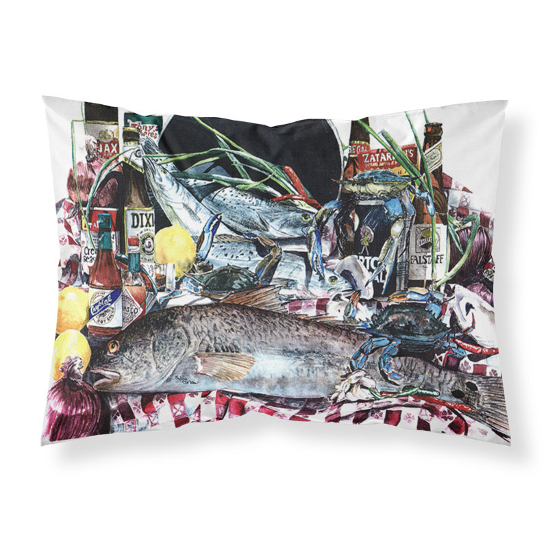  Taie d'oreiller poisson et bières de la Nouvelle-Orléans