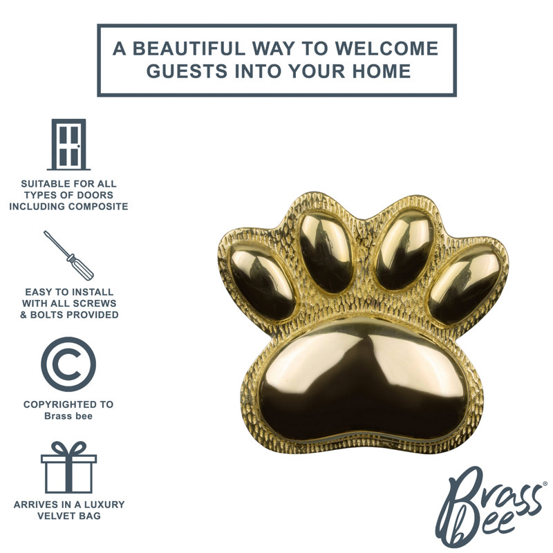 Nickel Paw Door Knocker, Brass