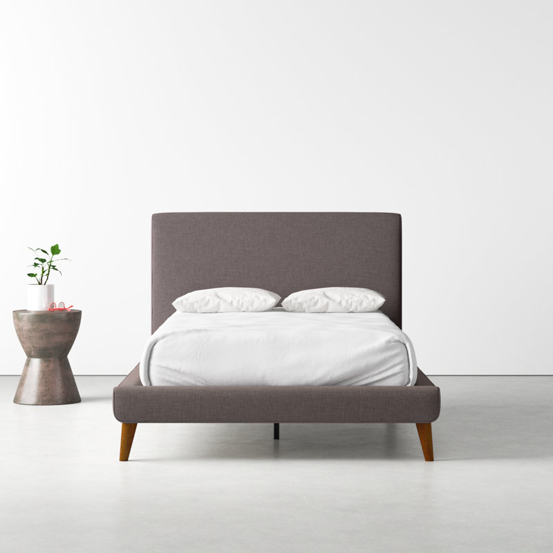Williams Upholstered Bed, Full, Dark Gray Linen