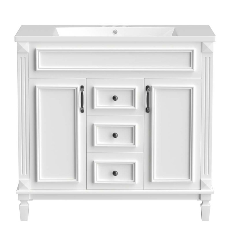 Meuble-lavabo simple avec plateau Clasina 35,9, Blanc