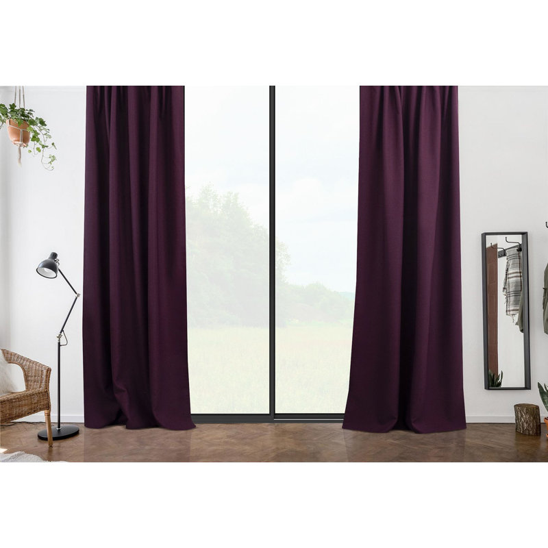 Room Darkening Single Curtain Panel, 130cm W x 295cm H, Maroon