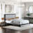 Barcelona Linen or Faux Leather Upholstered Platform Bed Frame with Adjustable Headboard, Heavy Duty Slat Support System, No Box Spring Required - Boyd Sleep-407510128-507699962