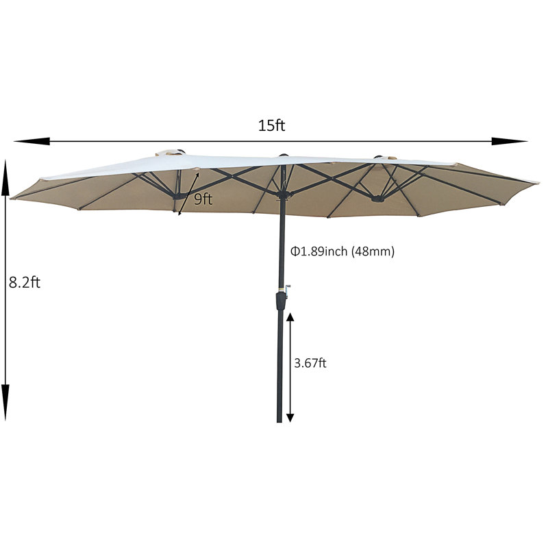Parasol extérieur imperméable 15X9ft