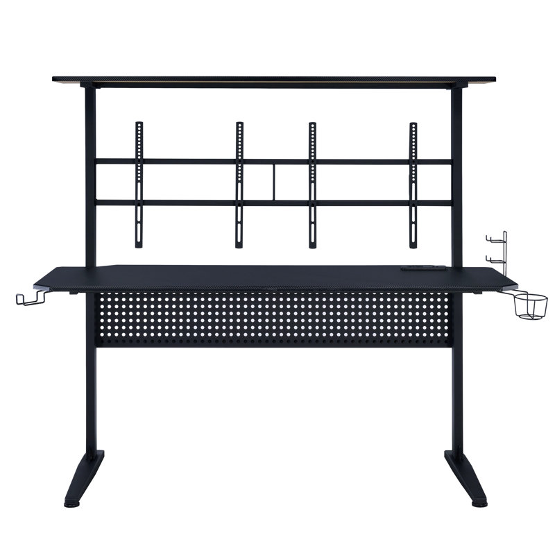 Bureau de jeu noir avec lumière DEL