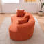 Canapé en forme de croissant, conception moderne à dossier bas avec coussins profonds, grand canapé à deux places rempli de mousse et ne nécessitant aucun assemblage (tissu chenille)-510869672