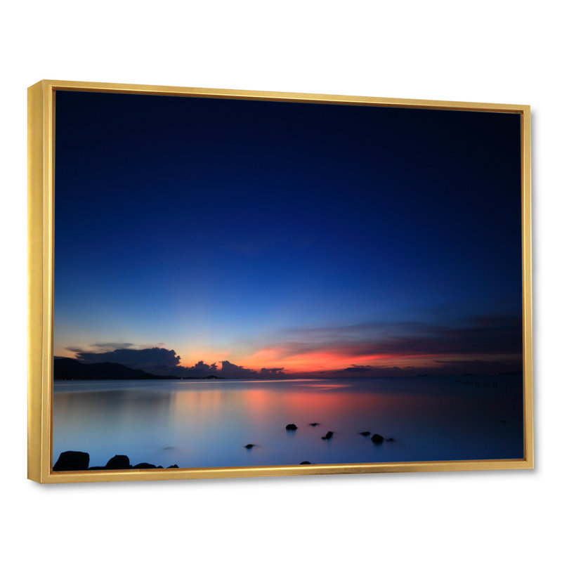 «Panoramic Cloud and Sky At Sunset II», reproduction sur toile, H 24 po x l 36 po x P 1 po, Cadre flottant doré