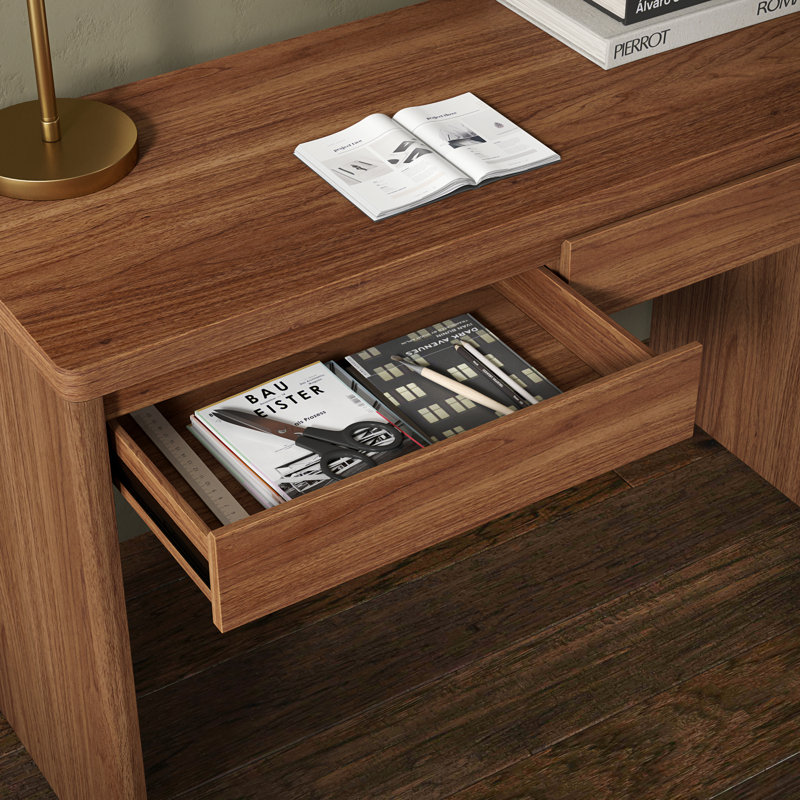 Ashcroft 48" Wide Rectangular Desk in Satin Walnut, Satin Walnut