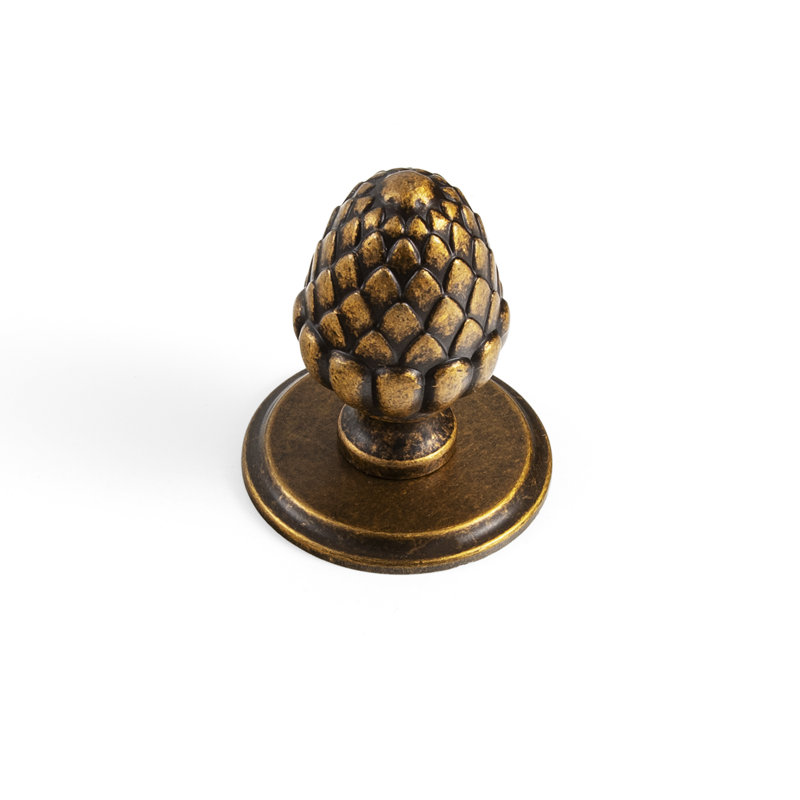 Bouton d'armoire Pinecone, poignée de tiroir décorative avec plaque arrière ronde de style multiple, quincaillerie de bouton de porte d'armoire de commode