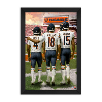 Affiche encadrée NFL Chicago Bears 3 joueurs, 68,5 x 99 cm