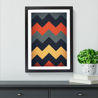 Chevrons Minimalism No.3 - Single Picture Frame Print on Wood