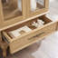 Armoire vitrée élégante en verre avec tablettes réglables, 2 portes et 1 tiroir - Buffet de rangement pour le vin avec éclairage intégré