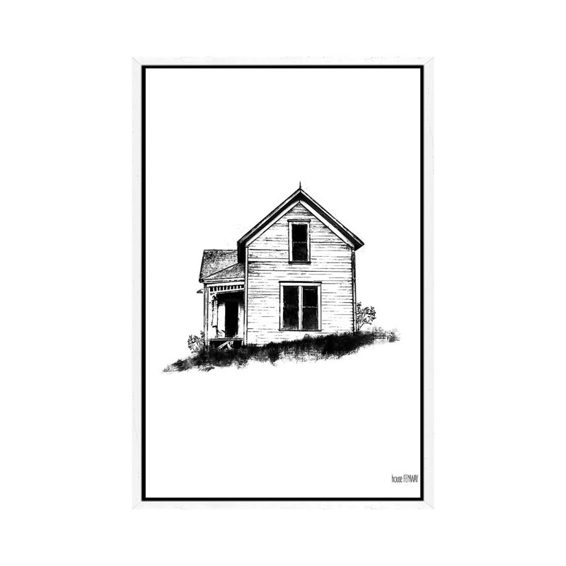 Farmhouse II by House Fenway - Print on Canvas, 101.6cm H x 66.04cm W x 3.81cm D, White Framed